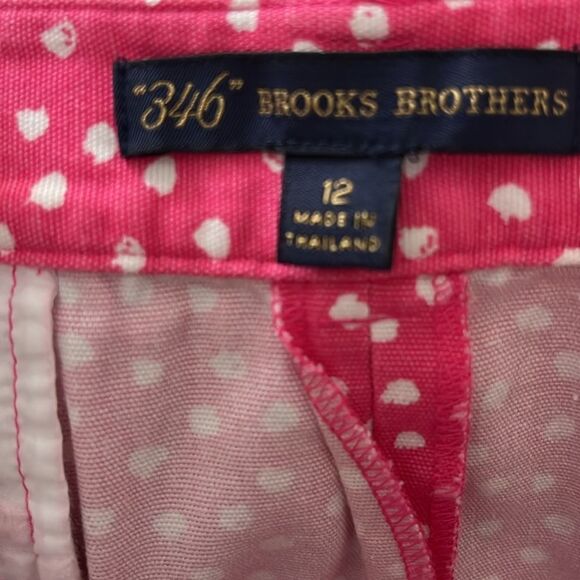 Brooks Brothers 346 Pink Polka Dot Skirt Cotton Denim NWOT SZ 12 - Picture 6 of 8